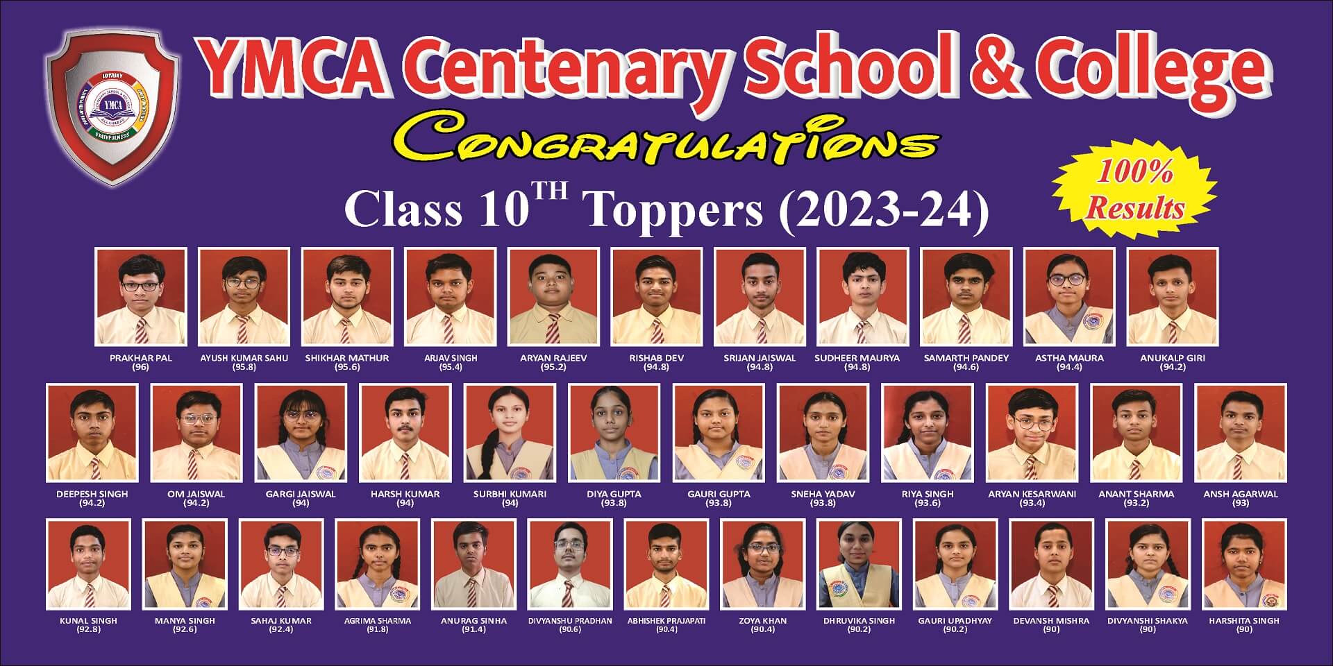 YMCA CBSE Class 10 Result (23-24)
